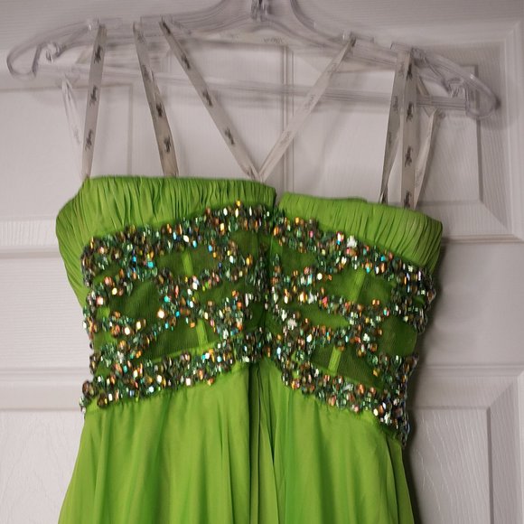 Long Keylime Prom Dress - Picture 7 of 12
